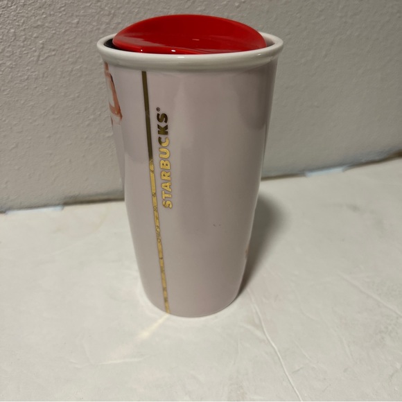 Starbucks red poppy flower ceramic coffee tumbler - Picture 3 of 6